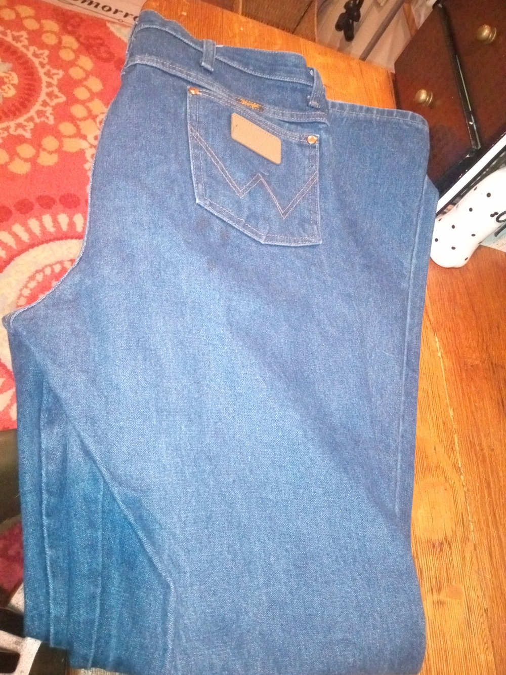 Wrangler Men's Dark Blue Straight Leg Jeans